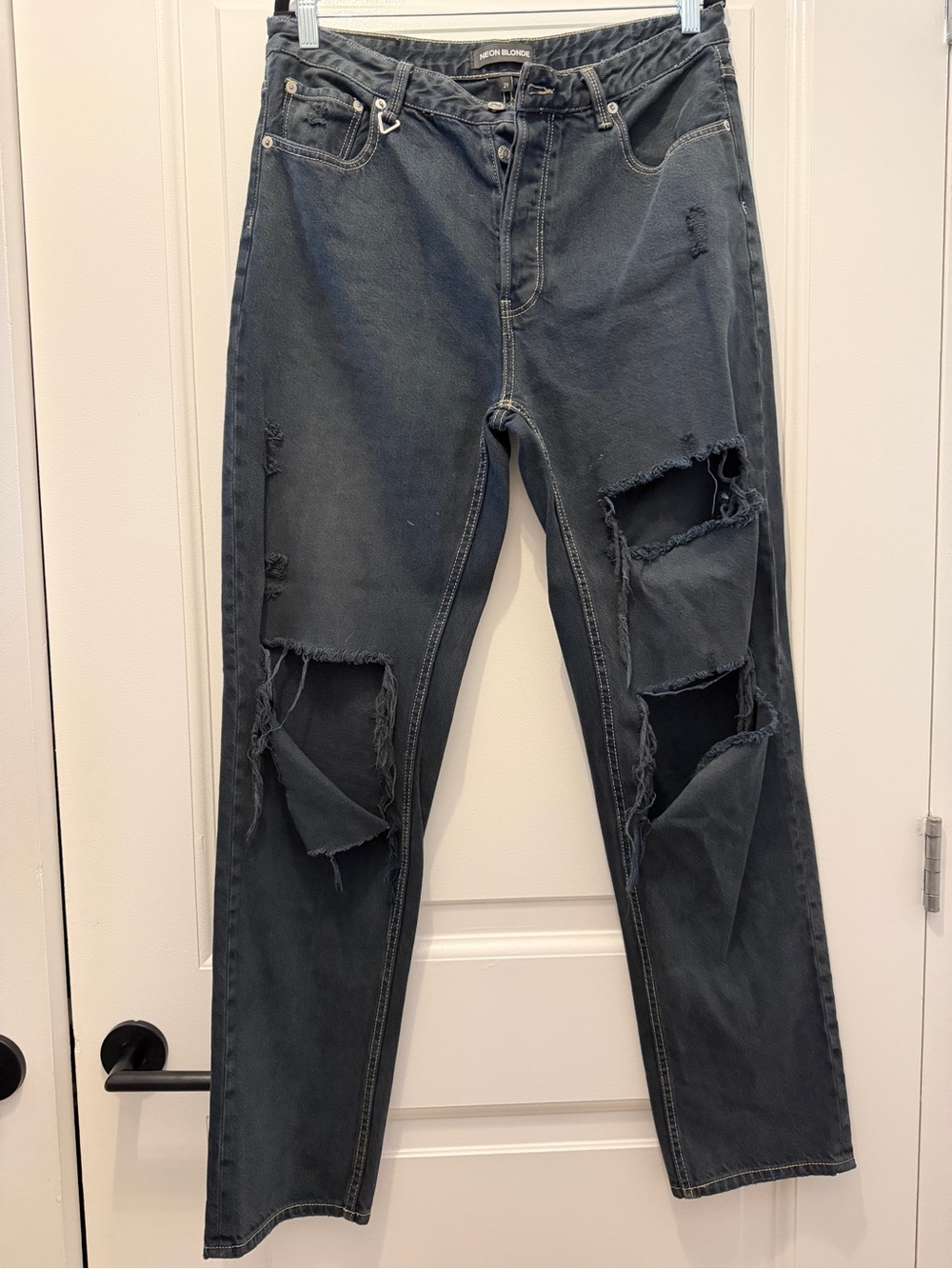 NEON BLONDE Lover Midrise Black Distressed Jeans